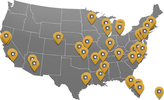 Map of Crime Gun Intelligence Center (CGIC) grantees as of September 2023