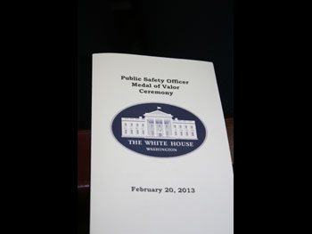 The front of the program for the Medal of Valor award ceremony. 