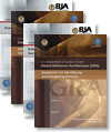 four publication documents stacked on top of each other