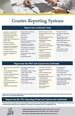 Grantee Reporting Requirements information for specific BJA programs