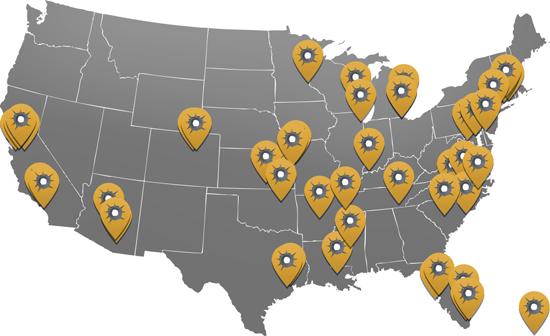 Map of Crime Gun Intelligence Center (CGIC) grantees as of September 2023